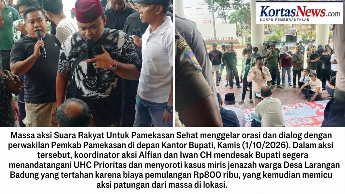 Miris! Jenazah Warga Larangan Badung Tertahan Karena Rp 800 Ribu, Massa Geruduk Kantor Bupati Pamekasan Desak UHC Segera Ditandangani 