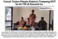 Rayakan HUT ke-81 TNI, Forkopimcam Torjun Kompak Datangi Koramil Bawa Tumpeng